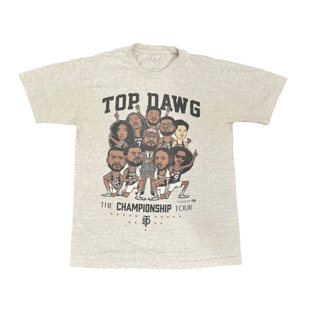TDE The Championship Tour 2018 Graphic T-Shirt Mens Medium Gray Kendrick Lamar